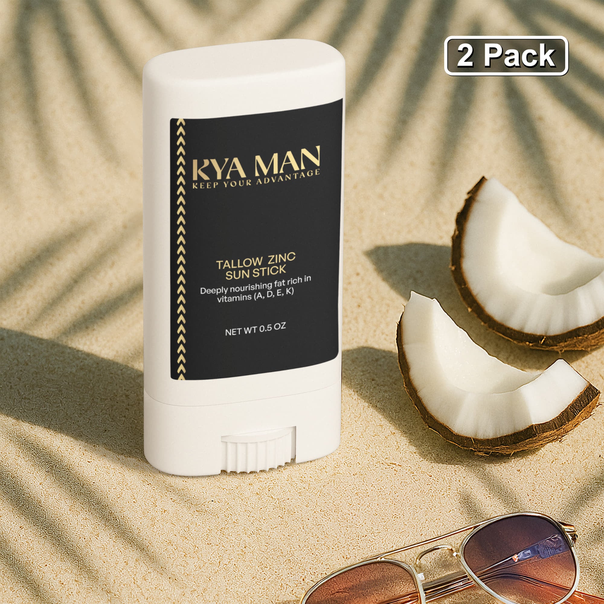 2 Pack Tallow Zinc Sun Stick WC